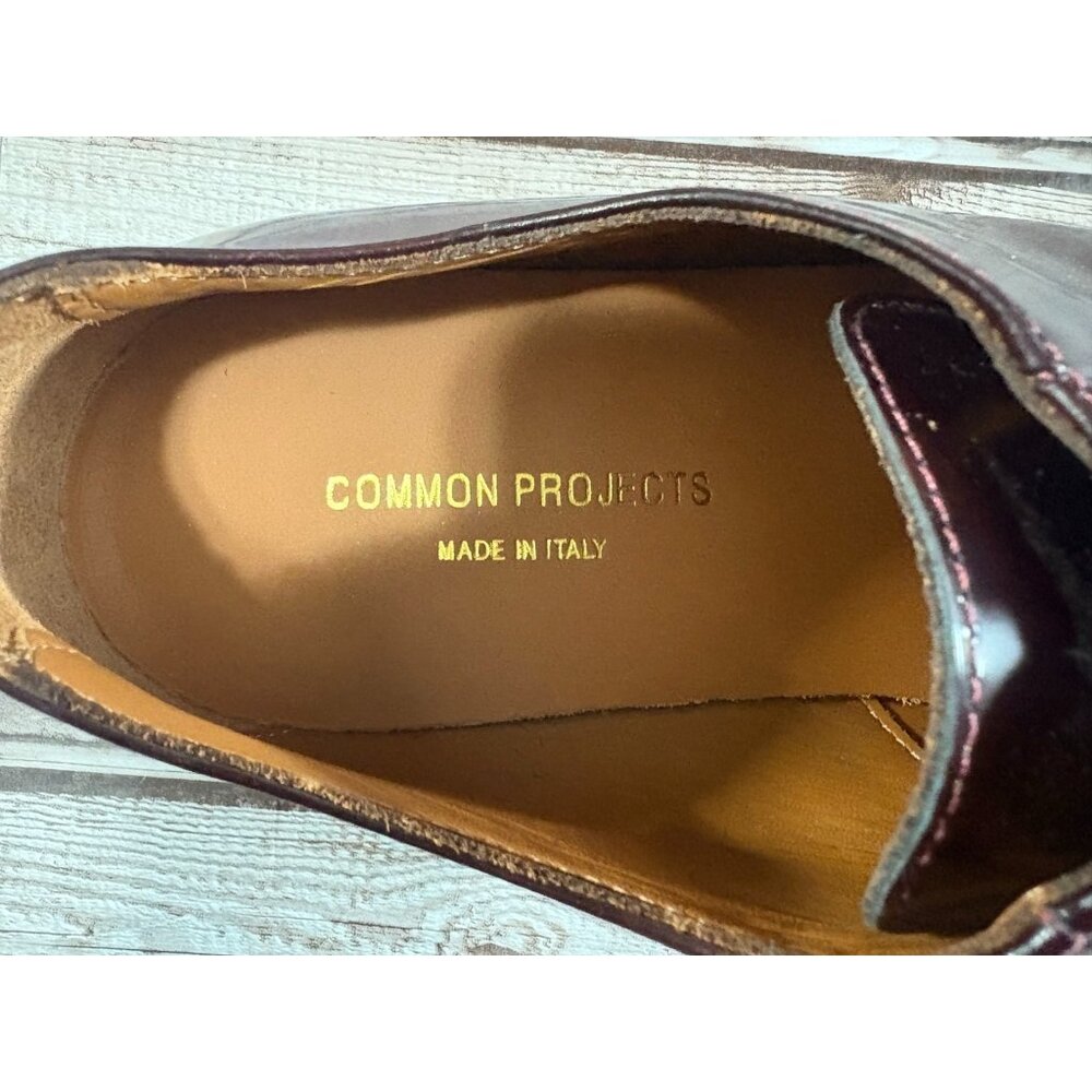 Common Projects Derby Polished Leather Loafers shoes Sz 41 color Burgundy $549 - Picture 9 of 9
